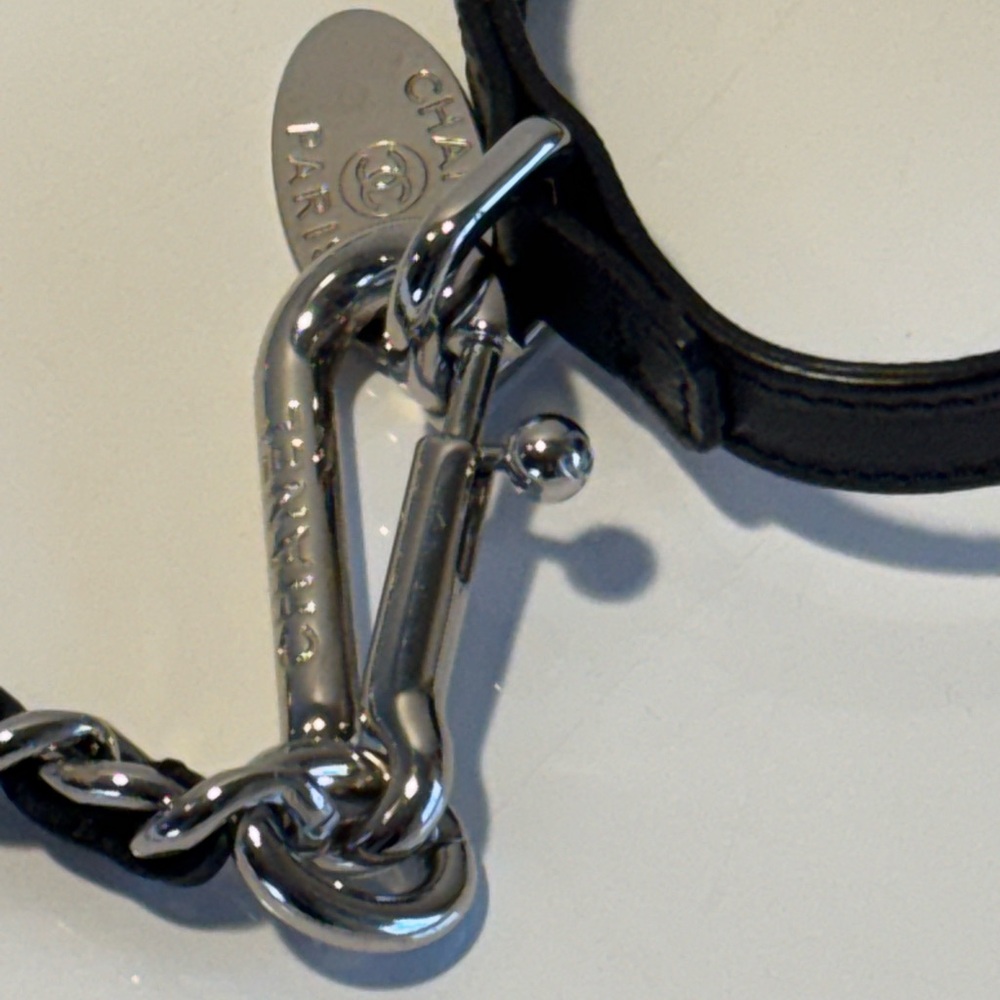 Chanel Silver and Black Dog Leash - Picture 10 of 11